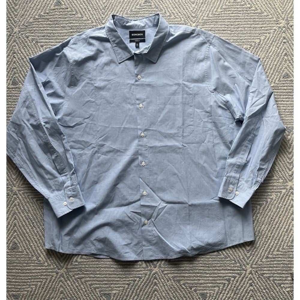 Bonobos Prominent Fit Long Sleeve Button Shirt -‎ XXL 2XL - Blue
